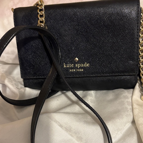kate spade Handbags - Kate Spade Black and Gold Crossbody Bag